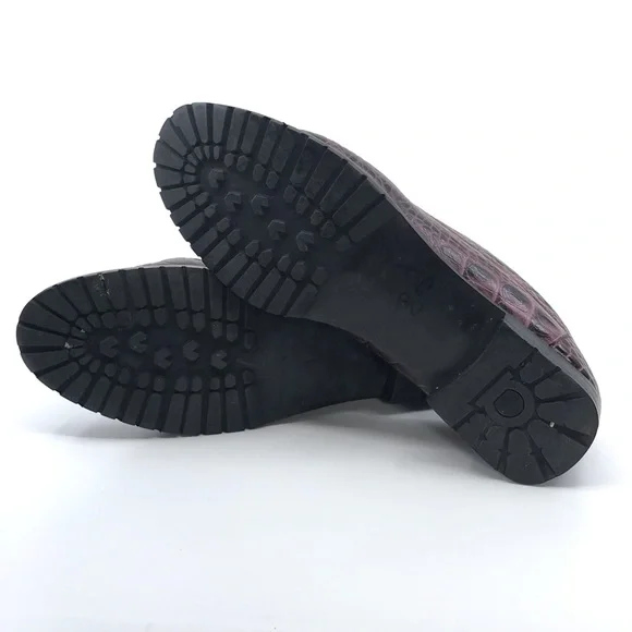 FERRAGAMO PURPLE BLACK CROC LEATHER LOAFER - Picture 7 of 8